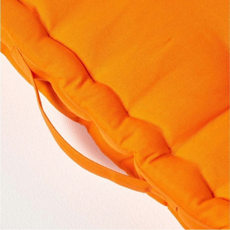 Homescapes Bodenkissen Sitzkissen unifarben orange 40 x 40 cm – Bild 3