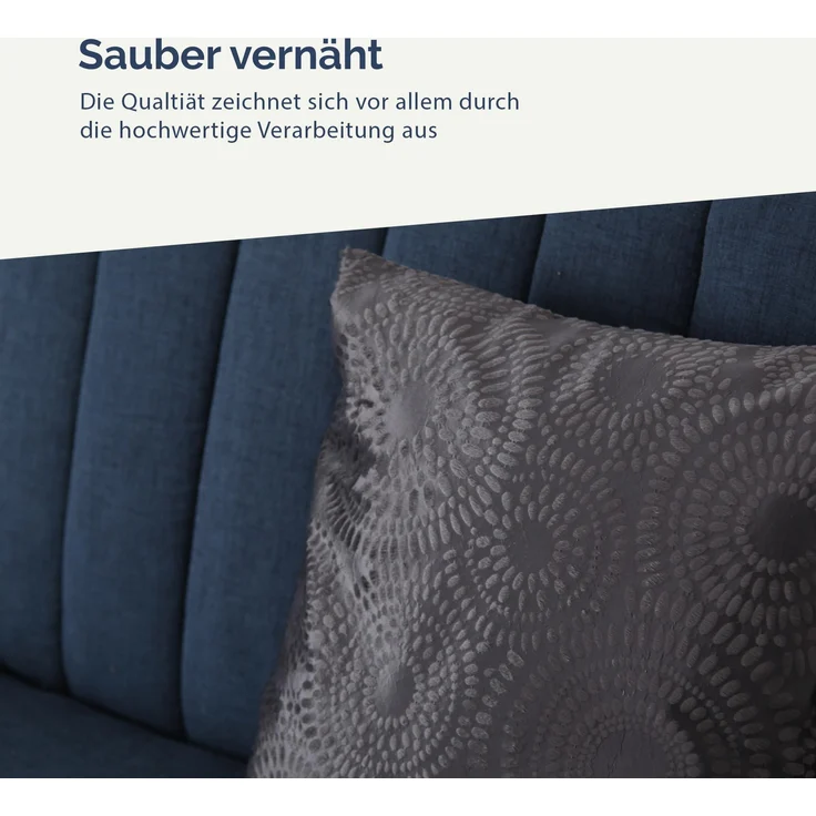 Dekokissen 50x50 mit verd. Reißverschluss, ( Anthrazit ) Kissenbezug inkl. Füllkissen "Punkte", Dekorative Kissenbezüge, weicher Bezug für Kissen – Bild 4