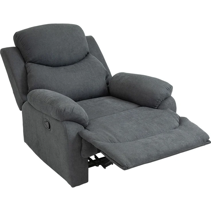Wohnora-Relaxsessel Lesesessel Liegefunktion, 150° neigbar, Leinenoptik, Dunkelgrau,H 1020cm x T 930cm x B 880cm – Bild 1