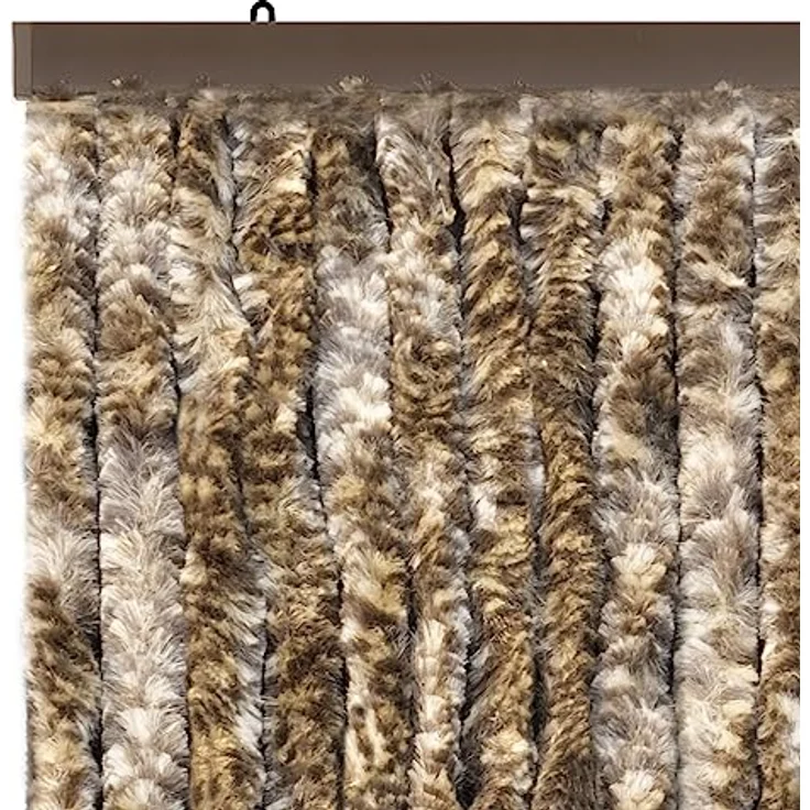 Moritz Flauschvorhang aus Chenille 90 x 220 cm braun beige meliert Türvorhang als Fliegenschutz Insektenschutz für Camping Wohnwagen – Bild 5