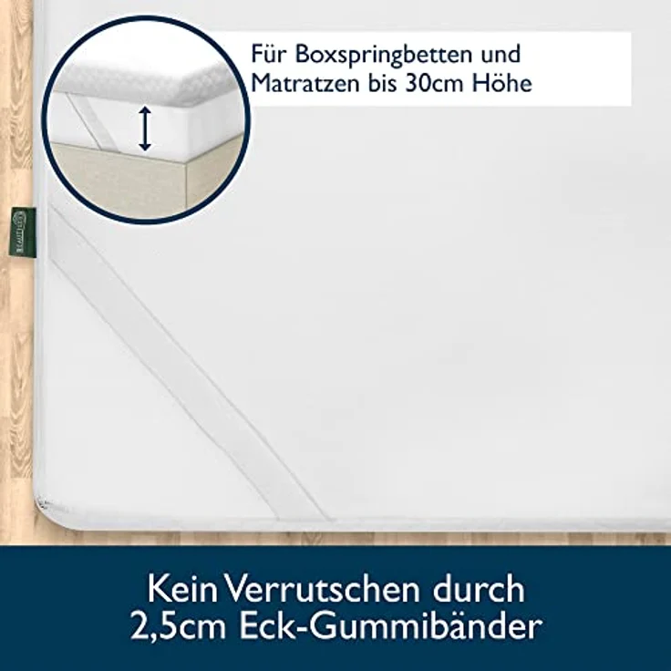 Beautissu Matratzentopper, Weiß, Gel Memory Foam mit doppelter Schicht, 90x200 cm, waschbar bei 40°C, für Matratzen bis 30 cm Höhe – Bild 6