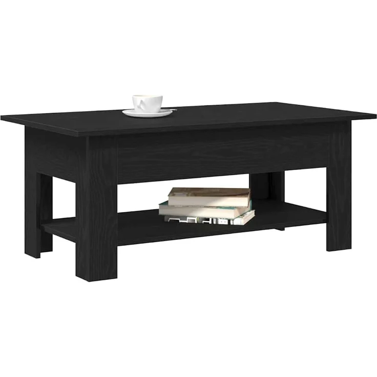 vidaXL Couchtisch Schwarz Eichen-Optik 102 x 55 x 42 cm Holzwerkstoff 862711 – Bild 2