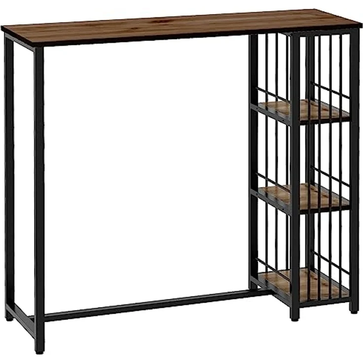 HOMCOM Bartisch Küchentisch, Tisch für 2 Personen (Tresentisch, 1-St, Stehtisch), Küche, Braun, 120 x 40 x 105 cm – Bild 1