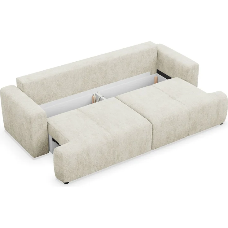 Selsey 'Cobbly' Schlafsofa mit Schlaffunktion, mit Bettkasten, 3-Sitzer, Chenille Onyx Creme, 244 cm – Bild 6