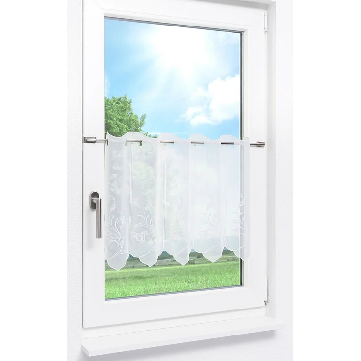 Scheibengardine von Lysel - Adelia (Bx H) 94,2cm * 45cm weiß/Weiß – Bild 2