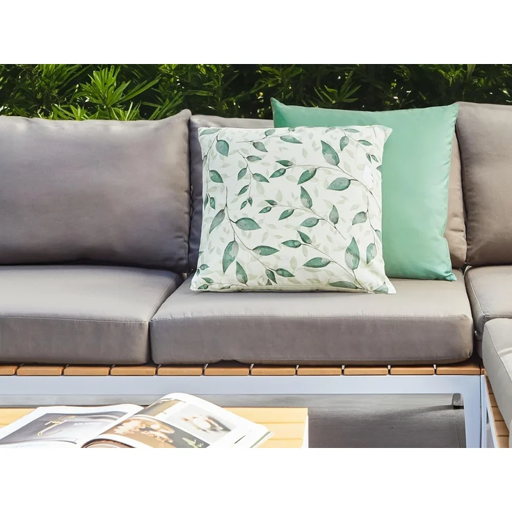 Gartenkissen 2er Set FLYLEAF Pflanzenmuster 45 x 45 cm Grün – Bild 2