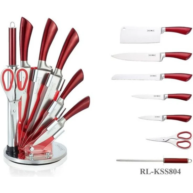 Messer Kochmesser Messerständer Messerset 8-tlg. Royalty Line rot RL-KSS804 – Bild 2