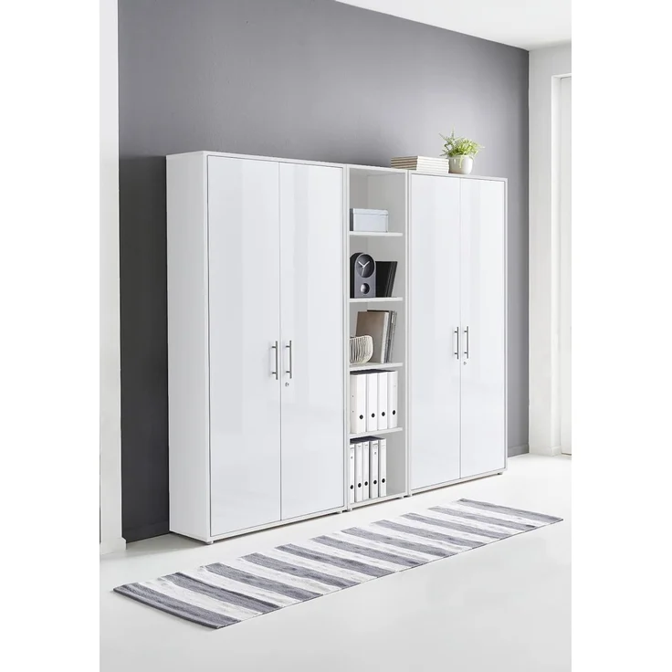 BMG Möbel Aktenschrank Büromöbel Office Edition 10 (Aktenschrank Regal Set, besteht aus 2x Aktenschrank und 1x Regal) mit viel Stauraum, abschließbar – Bild 1