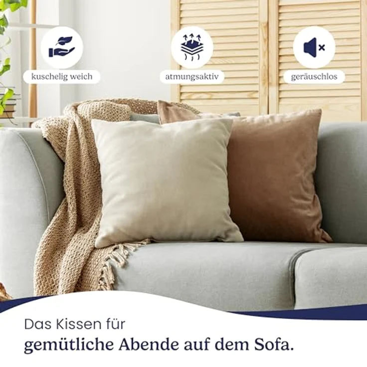 Gentle North Microfaserkissen 4er Set Kissen Basic - in vielen Größen - hoher Komfort, Füllung: 100% Polyester, Seitschläfer, Seitenschläfer, Rückenschläfer, Basic, 4-tlg, Reißverschluss für Füllung - individuell anpassbar - waschbar – Bild 3