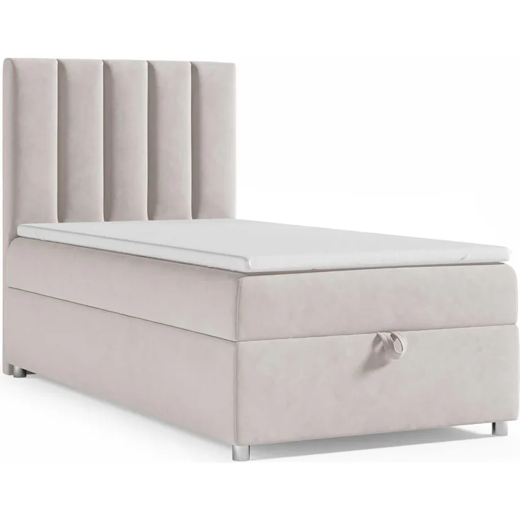 Best for Home Boxspringbett K10 SINGLE mit Bettkasten mit Lieferung (Creme 100x200)