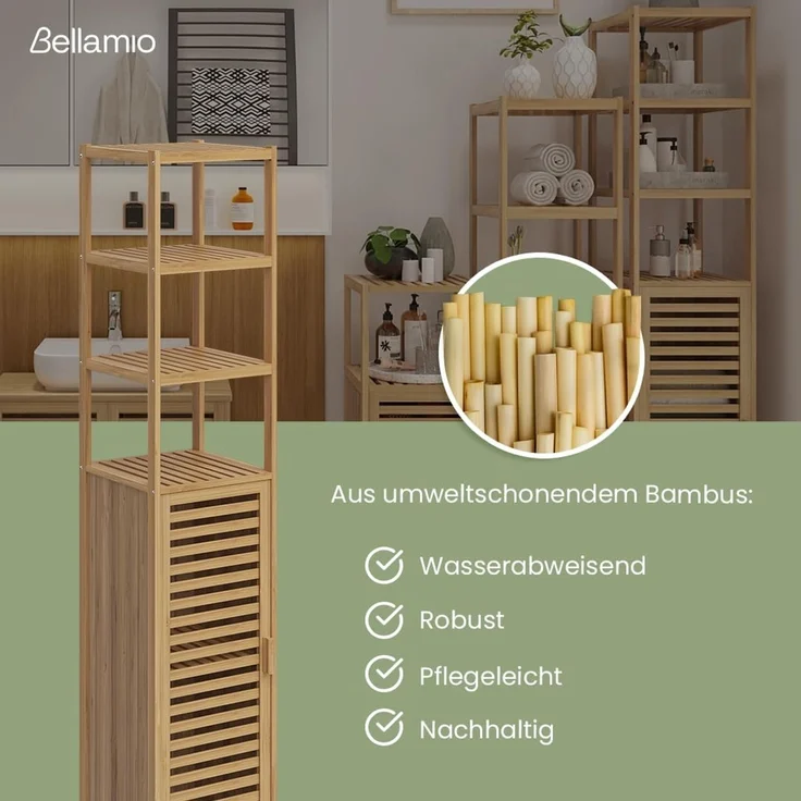 Bellamio Newa Badezimmer-Set, 1x Waschbeckenunterschrank, 1x Hochschrank – Bild 5