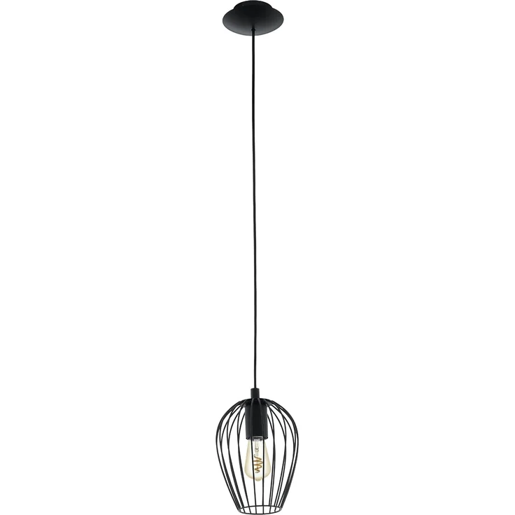 Eglo 49477 Hängeleuchte NEWTOWN Stahl schwarz E27 max. 1X40W H:110cm Ø16cm dimmbar