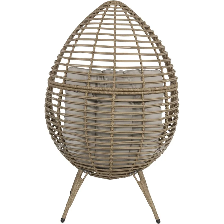 Lesli Living Gartensessel CHILL Sitzei Egg Polyrattan Stroh Braun meliert 99x91x156 cm – Bild 2