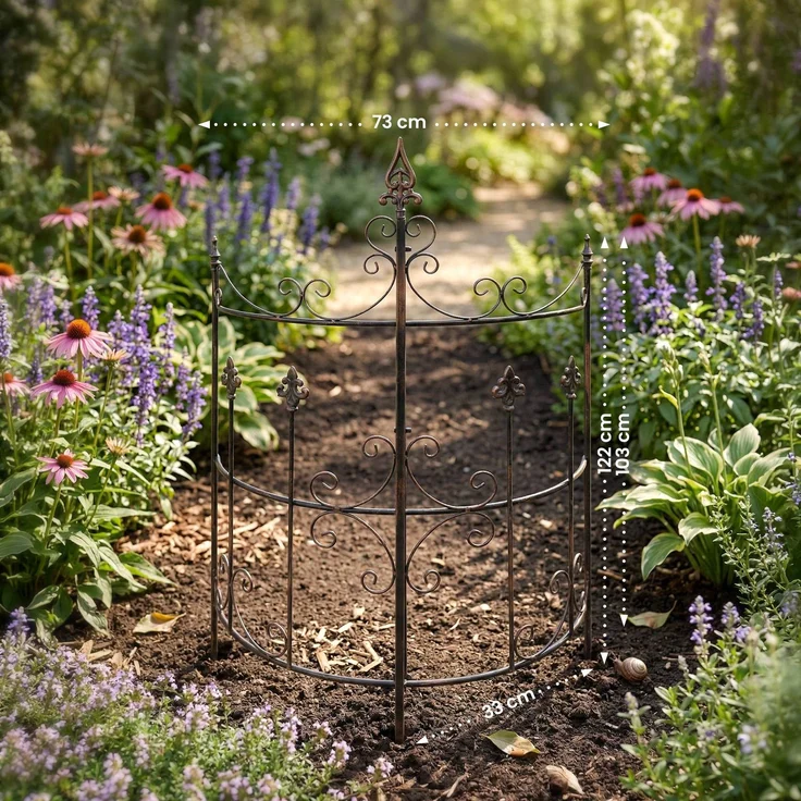 Rankgitter HUGO 2er Set - 73 x 33 x 123 cm, Metall, Bronze | Rankhilfe Kletterpflanzen Gartendekoration – Bild 2
