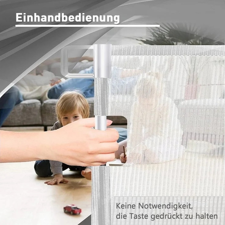 Comomy Türschutzgitter (Türschutzgitter Ausziehbar, Absperrgitter Schutzgitter), Baby Treppenschutzgitter 0-180°, Einziehbar 140/180cm – Bild 2