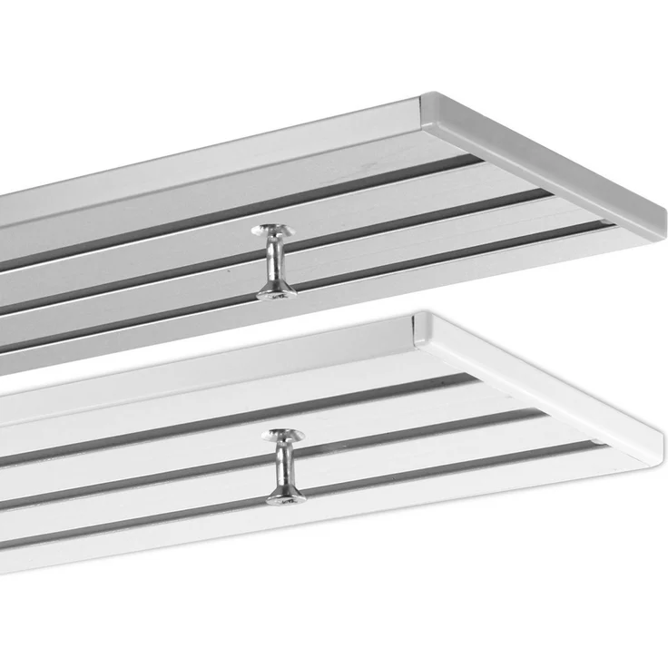 Gardineum Gardinenschiene Flächenvorhangschiene, 4-läufig, vorgebohrt, ab 2 m mittig geteilt, 4-läufig, Deckenmontage – Bild 2