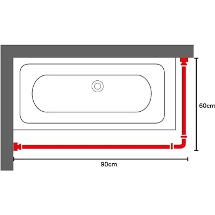 Sealskin Easy Roll Duschvorhangstange, Komplett-Set inkl. Duschstange, Deckenbefestigung und Ringe, Duschvorhanghalterung zur Montage auf Maß, L-Form, U-Form und Ecke möglich, Aluminium, Schwarz – Bild 8
