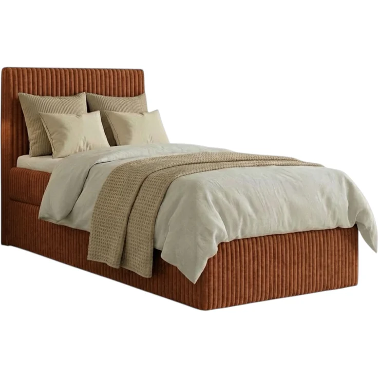 Boxspringbett RALF 140 x 200 cm mit Bettkasten, Topper und gepolstertem Kopfteil. Farbe: Rosa, Härtegraden: H3 , Topper: T25-Topper – Bild 2