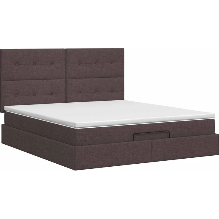 vidaXL Ottoman Bett mit Matratze Dunkelbraun 140 x 200 cm Stoff 3457497 – Bild 5