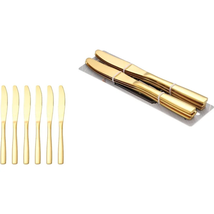 6er Set Speisemesser Messer L 23cm CF1005 Gold – Bild 3