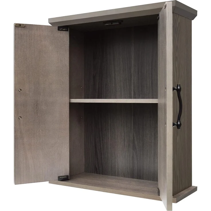 Teamson Home Russell Badezimmer-Wand-Medizinschrank aus Holz, 17,8x50,8 cm, 61,2 cm, Doppeltüren, Salzeiche, EHF-F0014 – Bild 8