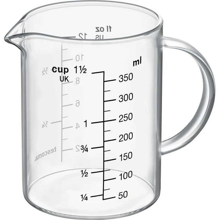 Tescoma Messbecher Glas 350ml aus hitzebeständigem Borosilikatglas mit Griff und Ausgießer DELÍCIA - geeignet für Mikrowelle, Elektro-, Gasherd und Kühlschrank