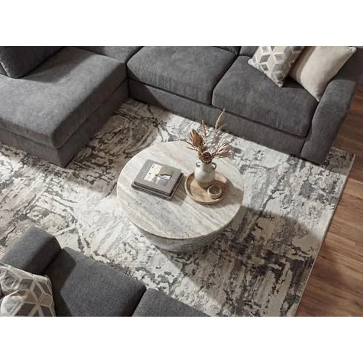 Couchtisch Metall mit weißer Marmor Tischplatte 60cm rund - Design Wohnzimmertisch Runder Loungetisch - Massiver Sofatisch - Extravaganter Beistelltisch Handmade – Bild 5