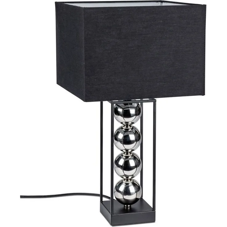 formano Tischleuchte Kugeln, E27, Stoffschirm, Schwarz, Kugeln, H: 53cm