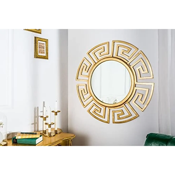 riess-ambiente Wandspiegel EUPHORIA XL 85cm gold, Wohnzimmer · rund · mit Rahmen · Metall · Handmade · Deko – Bild 2