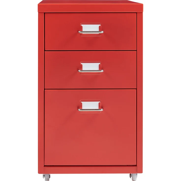 Rollcontainer Kökar mit 3 Schubladen 48x28x41 cm Rot [en. casa] – Bild 5