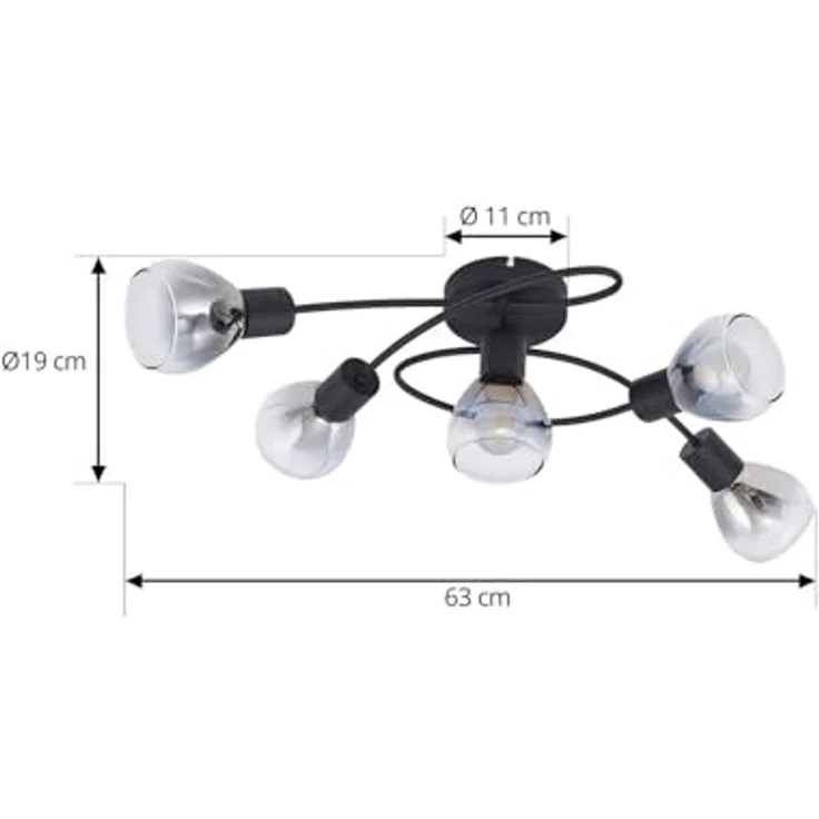 Lindby Deckenleuchten Pendura, Glas Alu IP20, 5 x 10 W LED – Bild 5