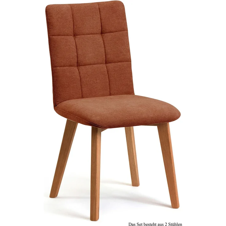 Esszimmerstuhl (2er-Set) Dareen 47x91x60 Eiche geölt/Cognac