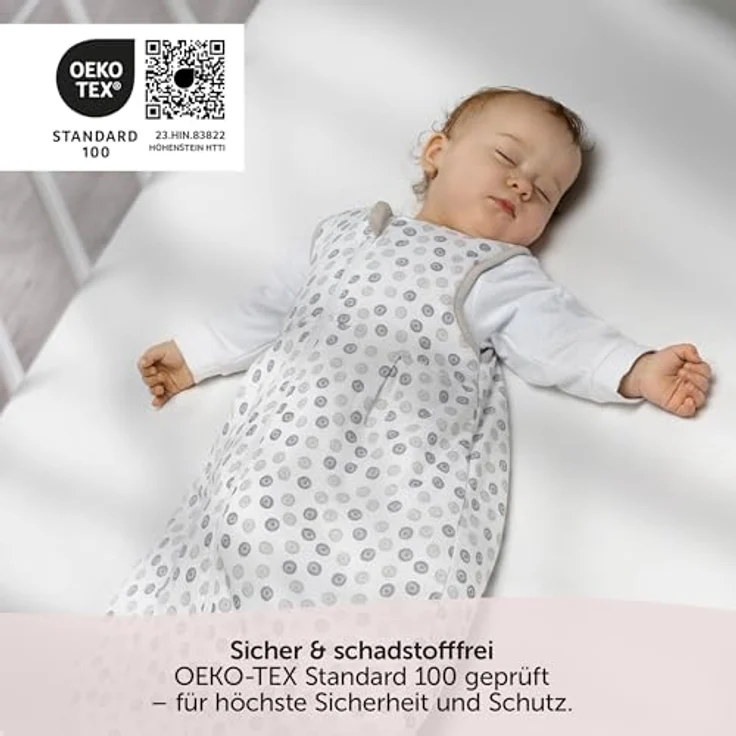 Coconette 2-tlg. Schlafsack-Set Circle Weiß Grau, 2in1 Babyschlafsack mit langärmeligen Innensack und gefüttertem Außensack, Gr. 50/56 – Bild 8