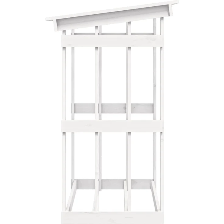 vidaXL Kaminholzregal Weiß 108x64,5x109 cm Massivholz Kiefer 822428 – Bild 5