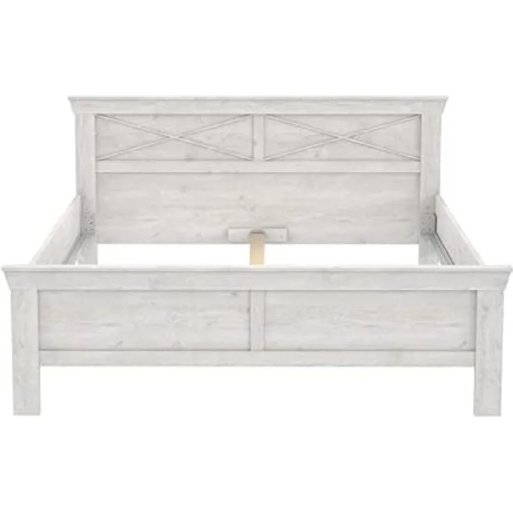 Forte 'Kashmir' Bett Pinie weiß, 180x200 cm