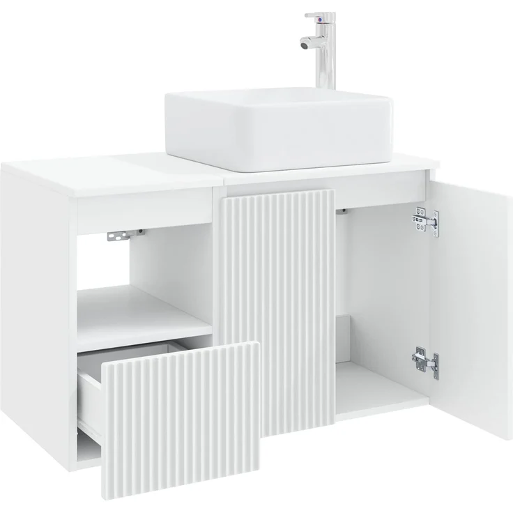 vidaXL Badezimmerschrank-Set 2 stk. Weiß 83 x 35 x 80 cm Holzwerkstoff 3404064 – Bild 4