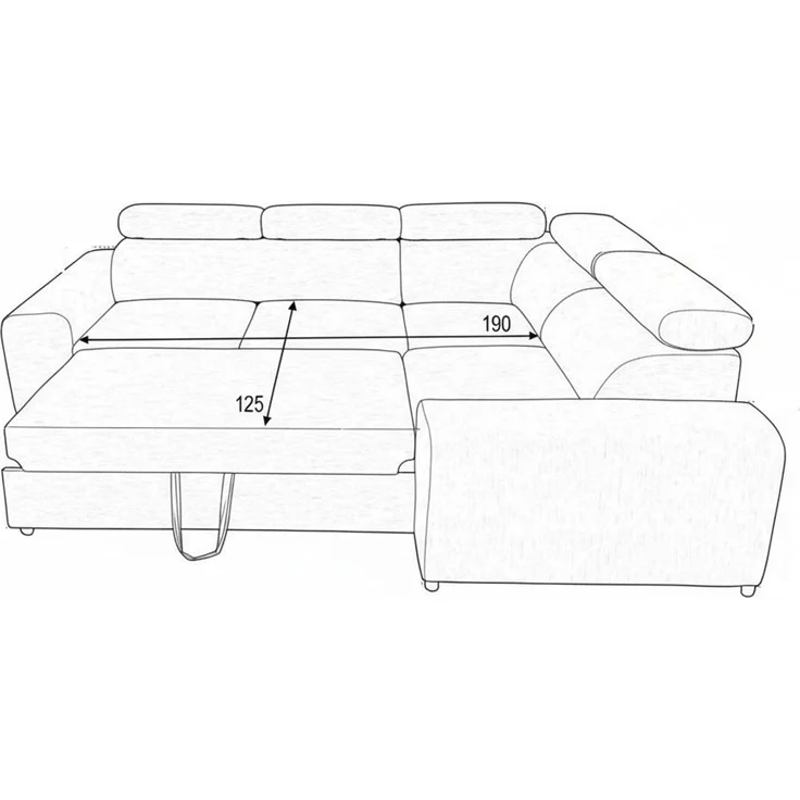 Wohnero24 - Höchste Qualität - Modernes Ecksofa PAVONE 2 - 260x193 cm – Chenille Stoff – Schlaffunktion 190x125 cm & Bettkasten - Dunkelbraun – Bild 7