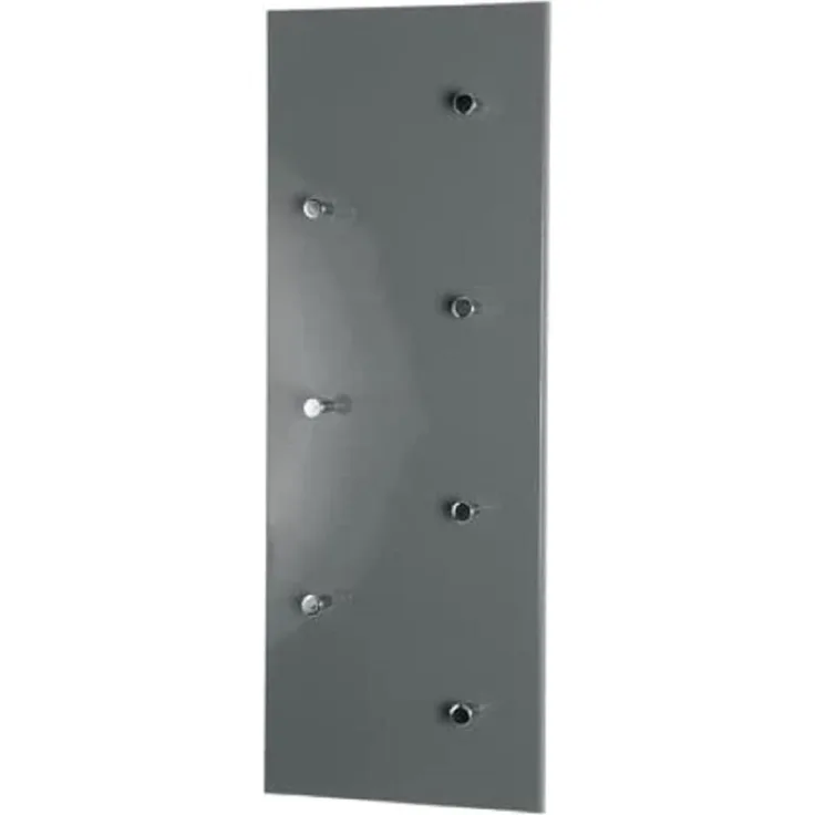 HAKU Möbel 42190 Wandgarderobe 80 x 5,5 x 30 cm, grau / chrom / nickel