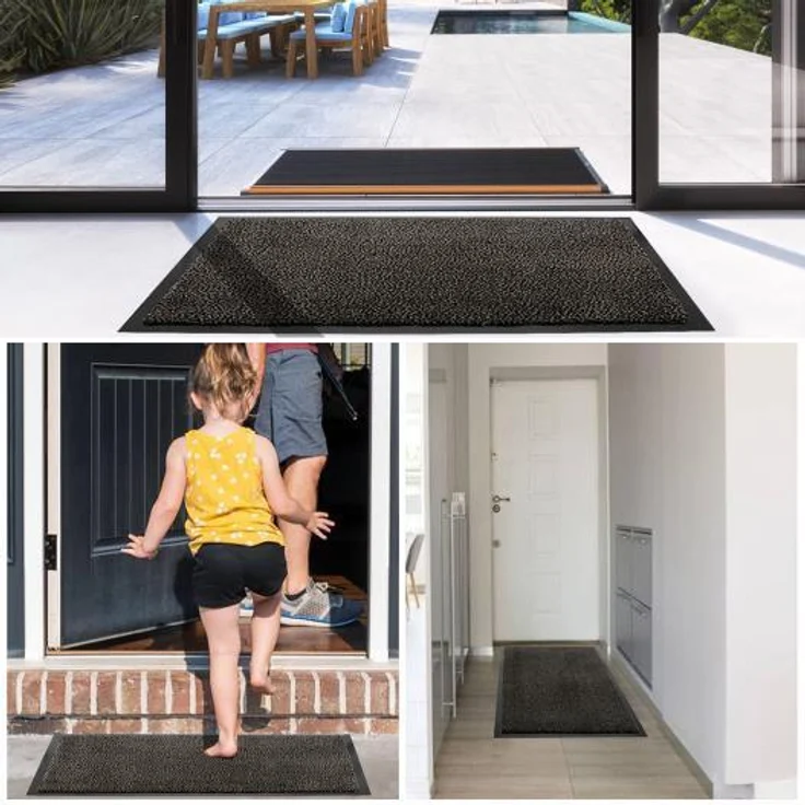 Schmutzfangmatte waschbare & leistungsstarke Fußmatte Sauberlaufmatte mit Rutschfester Rückseite Türmatte 90x120cm Beige-Schwarz – Bild 7