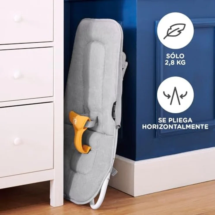 KinderKraft Felio 2 Babywippe, Wippe und Schaukel mit 8 Melodien, beruhigenden Vibrationen und Moskitonetz, Forest Yellow – Bild 6