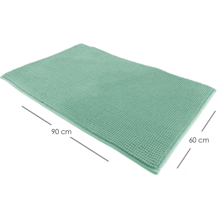 heimtexland Badematte Badvorleger Chenille Badteppich Duschvorleger, rutschhemmend beschichtet, Fußbodenheizung geeignet, schnell trocknend, strapazierfähig, fußbodenheizungsgeeignet, rutschfest, saugstark, Polyester, rechteckig, 60x90 cm, Hochflor, su... – Bild 2