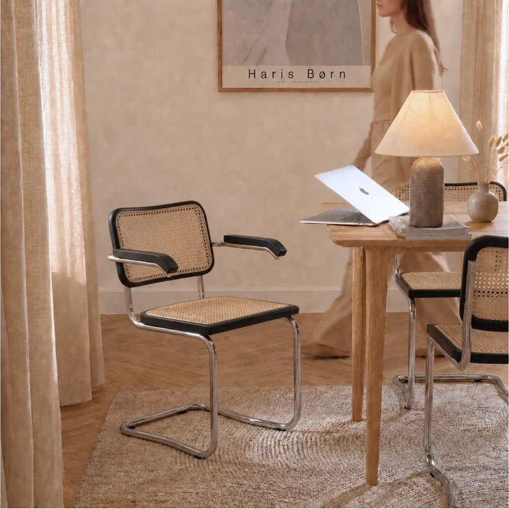 Haris Børn Freischwinger Wiener Geflecht - Handgefertigt in Italien - Premium Schwingstuhl (Set, 2 St), Hochwertige Freischwinger Stühle - Rattanstühle fürs Esszimmer – Bild 1