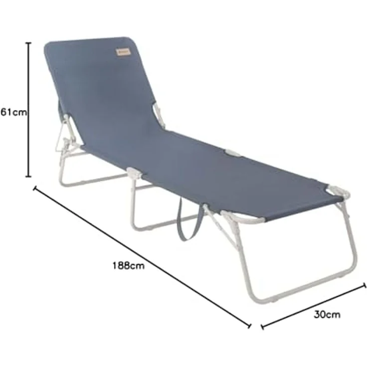 Outwell Klappbare Sonnenliege Tenby Ozeanblau 428238 – Bild 2