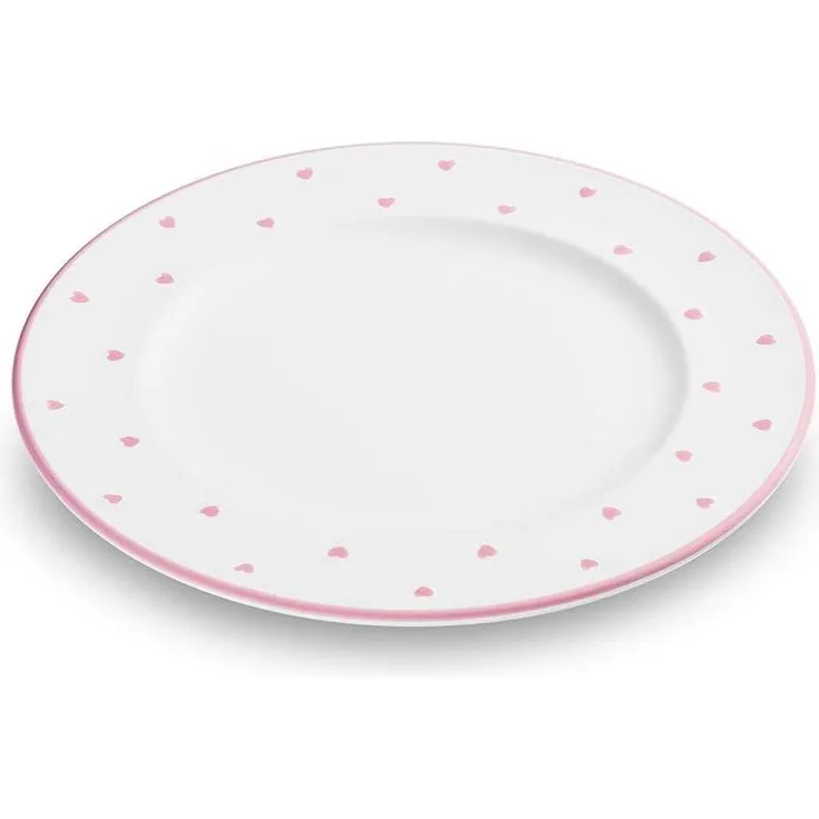 Herzerl Rosa, Dessertteller Gourmet (Ø 22cm) - Gmundner Keramik Frühstücksteller - Mikrowelle geeignet, Spülmaschinenfest