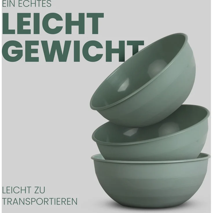 Kunststoff Schüssel Plastikschüssel - BPA Frei ( Ø25,5cm ) Grün 1er-Pack – Bild 4