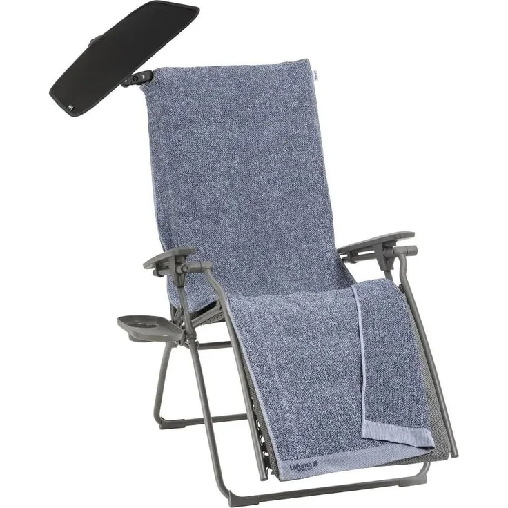 RELAX All-in-One Gartenliege, Sessel LFM5361, Bezug 9952 Ash grey Gestell Titane inkl. Dach+ Bezug – Bild 3