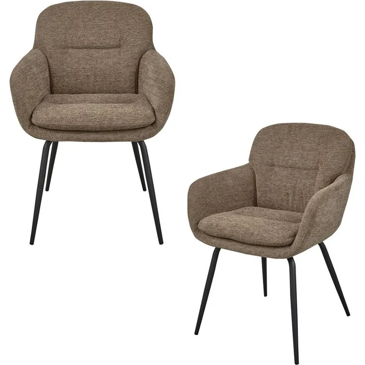 WOOOD Esszimmerstuhl Runa Chenille-Bezug mit Metallgestell, H 82 x B 57 x T 59 cm, (Set, 2 St)Tragkraft 120 kg, Geringe Verschleißfestigkeit pfleigleicht – Bild 1