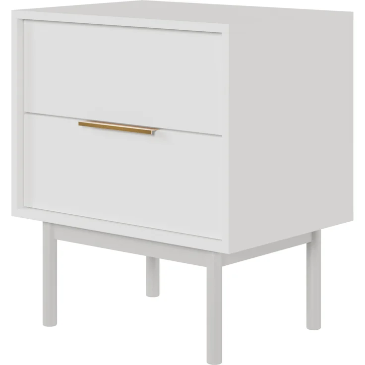 Selsey 'Viviaro' Nachttisch mit 2 Schubladen, weiß, ca. 61 x 54 x 39 cm – Bild 1