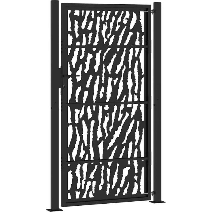 vidaXL Gartentor Schwarz 100x175 cm Stahl Trace Design 4100982 – Bild 6