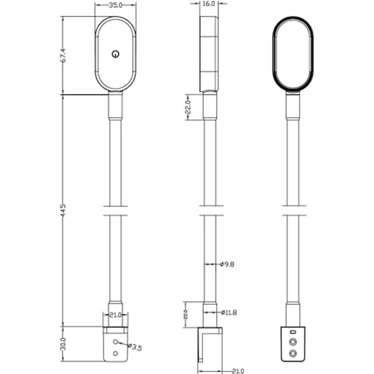kalb Bettleuchte Ilios LED-Bettleuchte USB-C Wand- & Winkelmontage Flex Arm Dimmbar, Touch-Dimm-Schalter, Warmweiß – Bild 7